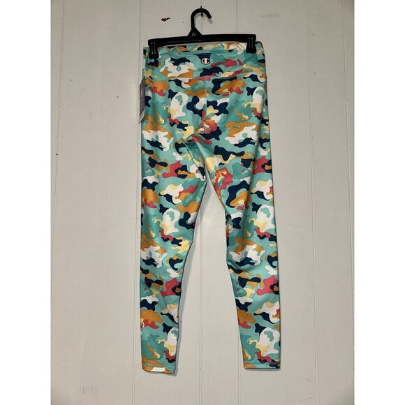 NWT Champion Women's Absolute Knit Leggings Abstract Camo Teal Size Medium - Picture 1 of 7